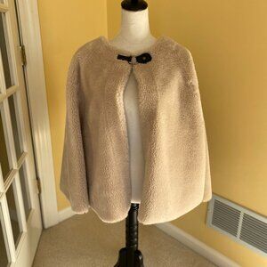 RACHEL ZOE fuzzy faux fur cape poncho, cozy comfort, one size